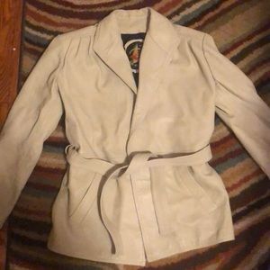 Woman’s White / Cream Leather Jacket